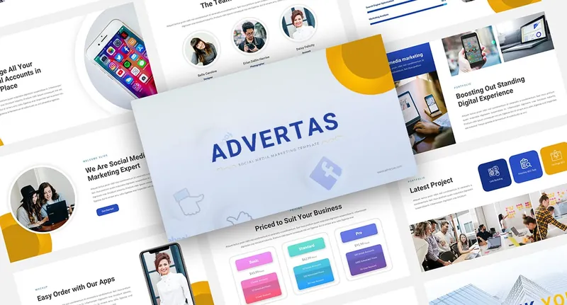 Advertas Social Media Marketing Keynote PowerPoint Template