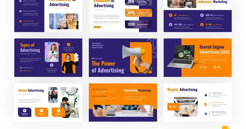 Advertising Marketing PowerPoint Template preview thumbnail