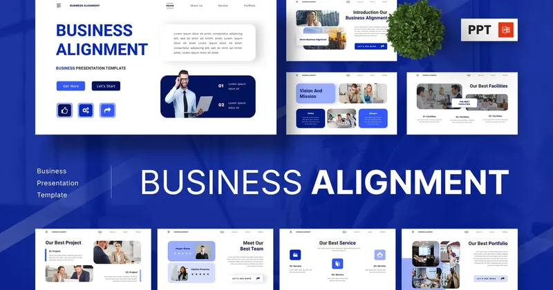 Business Alignment PowerPoint Presentat Template preview thumbnail