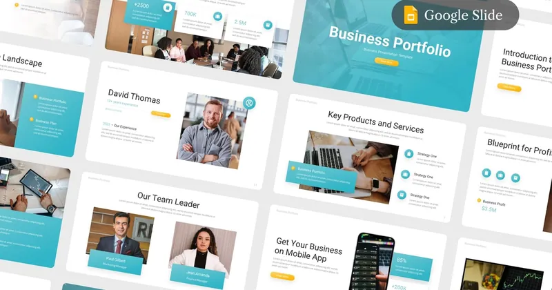 Business Portfolio Presentation PowerPoint Template preview thumbnail