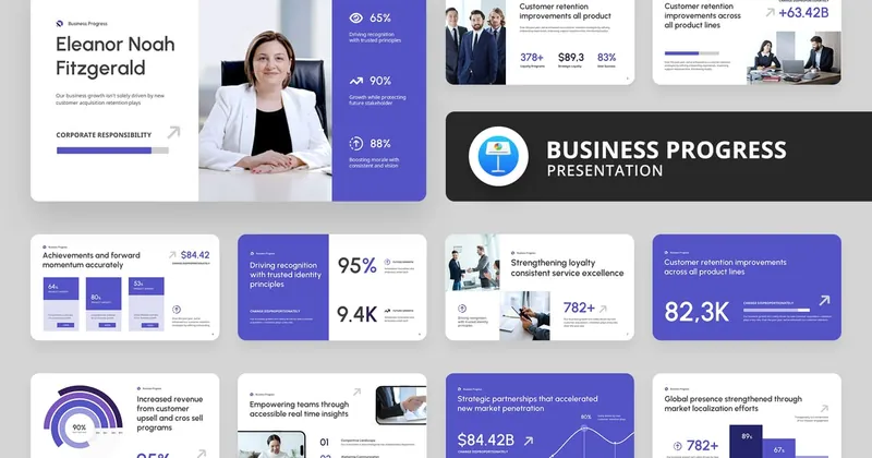 Business Progress Keynote PowerPoint Template preview thumbnail