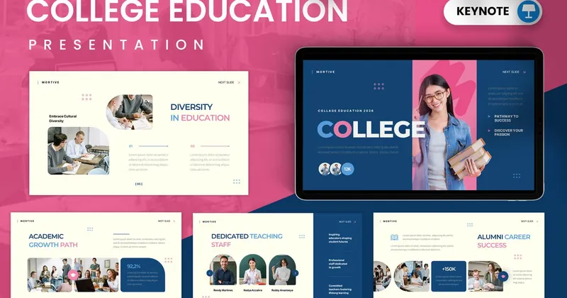 Collage Education Keynote PowerPoint Template preview thumbnail