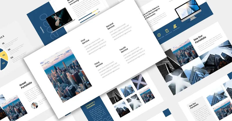 Corporate Presentation PowerPoint Template preview thumbnail