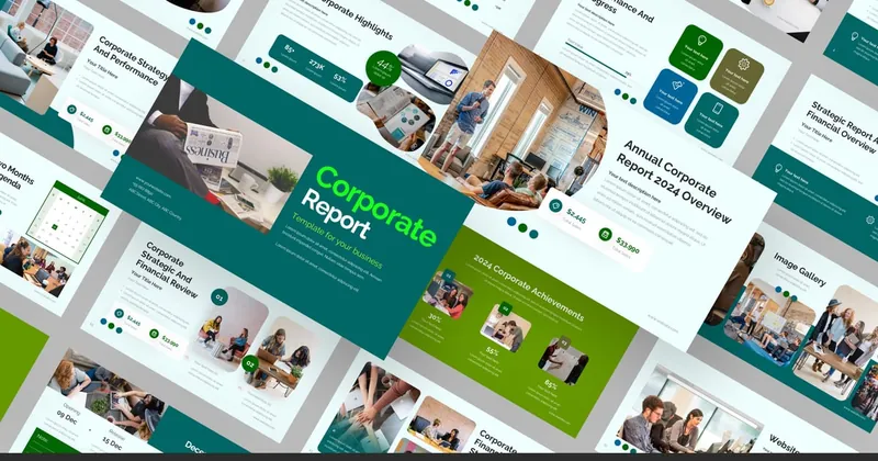 Corporate Report PowerPoint Template preview thumbnail
