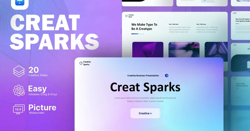 Creative Spark Business Keynote PowerPoint Template preview thumbnail