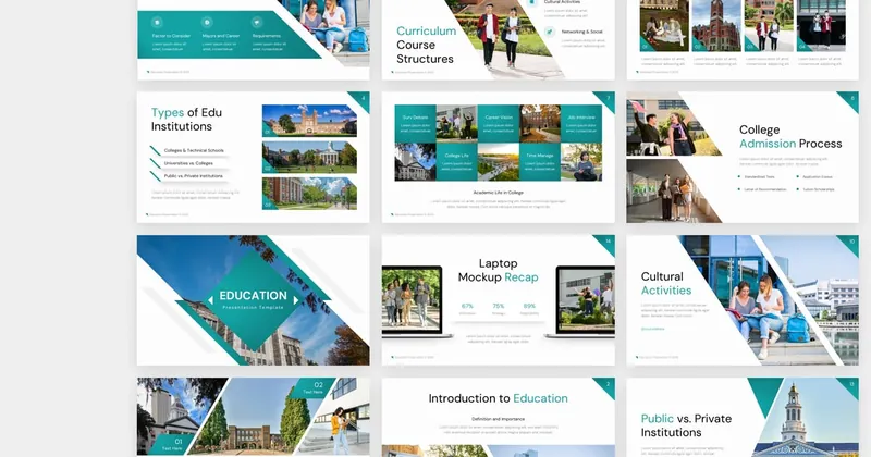 Education PowerPoint Template for Teaching preview thumbnail