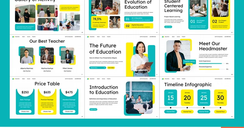 Education PowerPoint Template for Teaching preview thumbnail