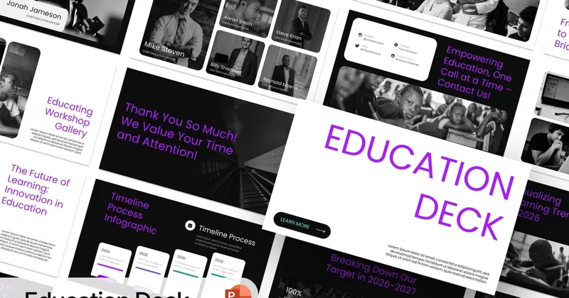 Education Deck PowerPoint Template