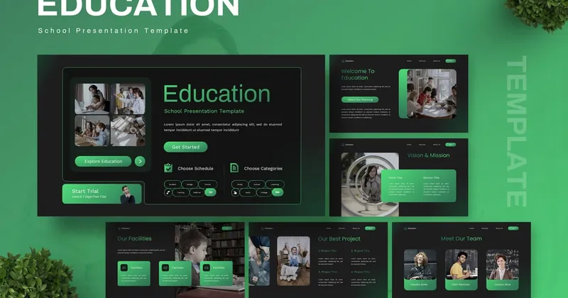 Education Keynote PowerPoint Template preview thumbnail