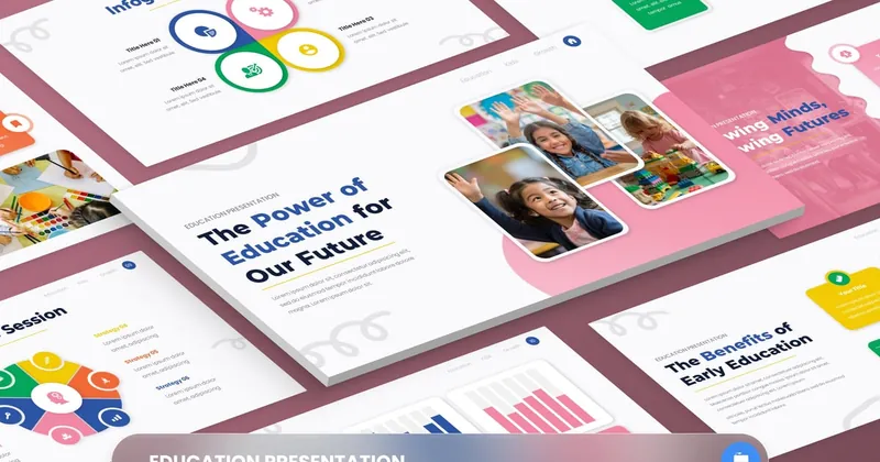 Education Kids Keynote PowerPoint Template preview thumbnail