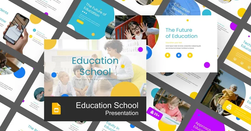 Education School PowerPoint Template preview thumbnail