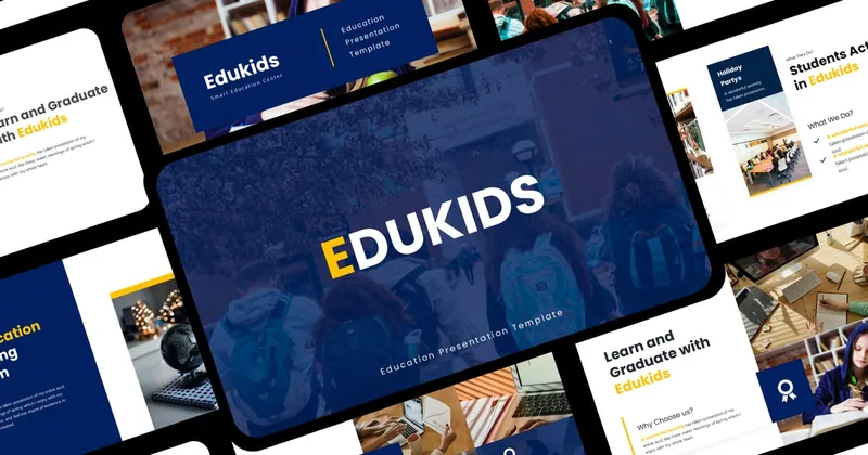 Education School Presentation PowerPoint Template preview thumbnail