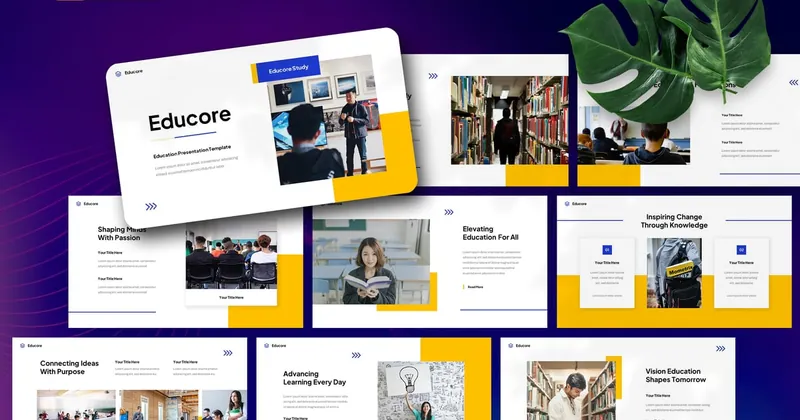 Educore PowerPoint Template preview thumbnail