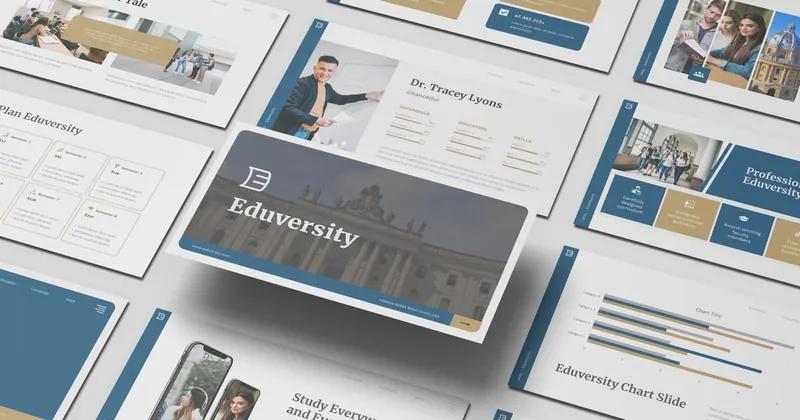 Eduversity University and Education PowerPoint Template preview thumbnail