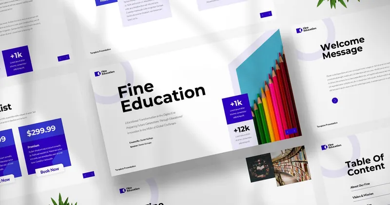Fine Education Keynote PowerPoint Template