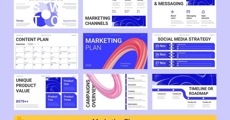 Marketing Plan PowerPoint Template preview thumbnail