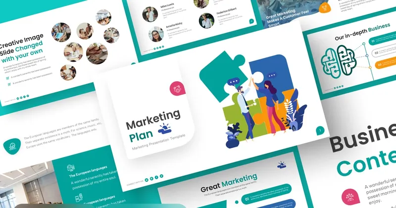Marketing Plan Keynote PowerPoint Template preview thumbnail