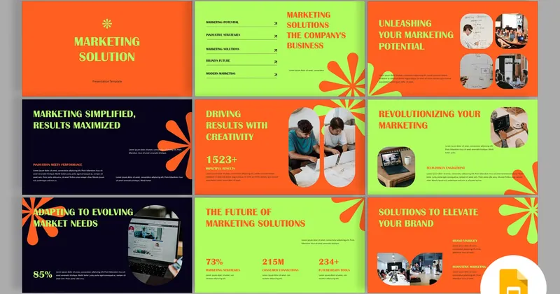 Marketing Solution PowerPoint Template preview thumbnail