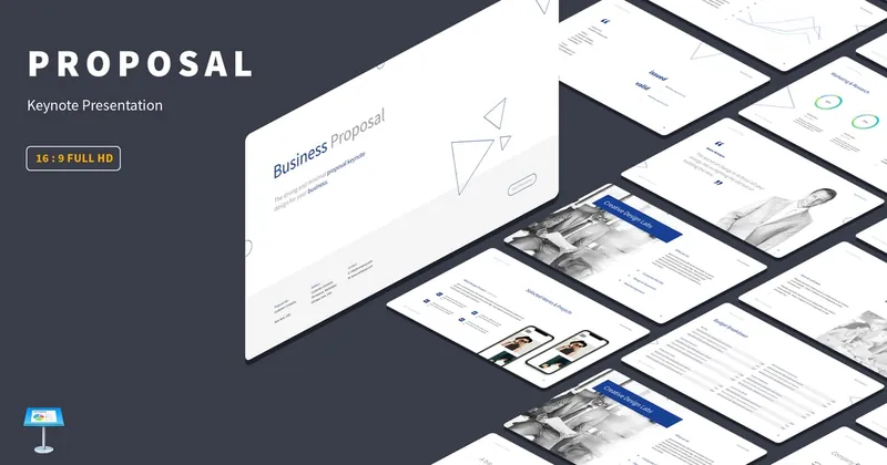 Minimal Proposal PowerPoint Template preview thumbnail
