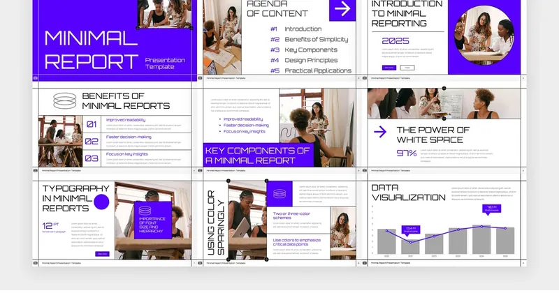 Minimal Report PowerPoint Template preview thumbnail