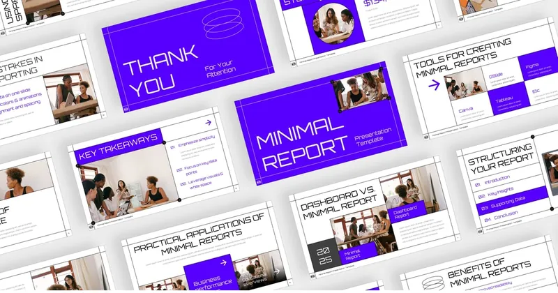 Minimal Report PowerPoint Template preview thumbnail