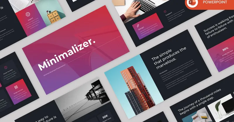 Minimalizer Business PowerPoint Template preview thumbnail