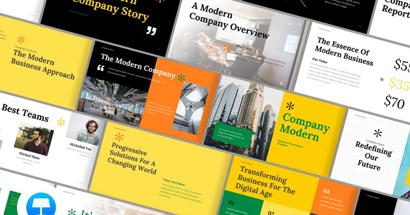 Modern Company PowerPoint Template preview thumbnail