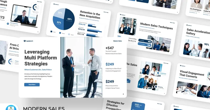 Modern Sales PowerPoint Template preview thumbnail