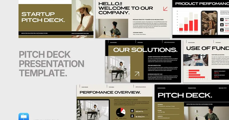 Pitch Deck PowerPoint Template preview thumbnail