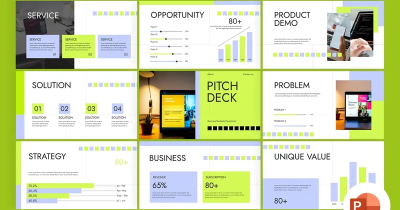 Pitch Deck PowerPoint Template preview thumbnail