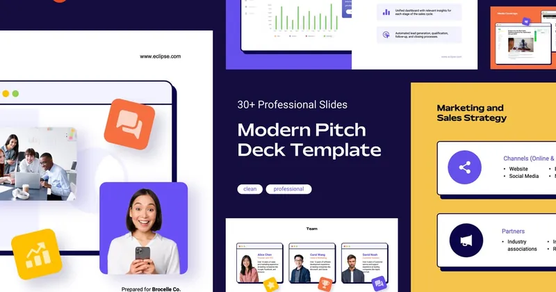 Pitch Deck Presentation PowerPoint Template preview thumbnail