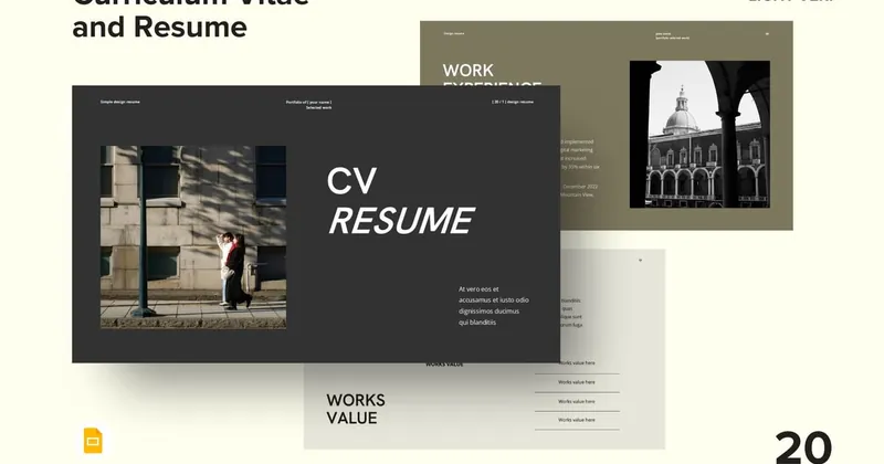 Professional Curriculum Vitae PowerPoint Template preview thumbnail