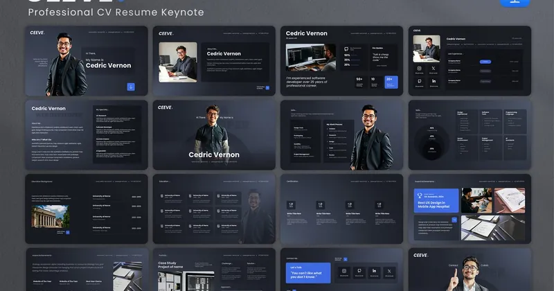 Professional CV Portfolio Keynote PowerPoint Template