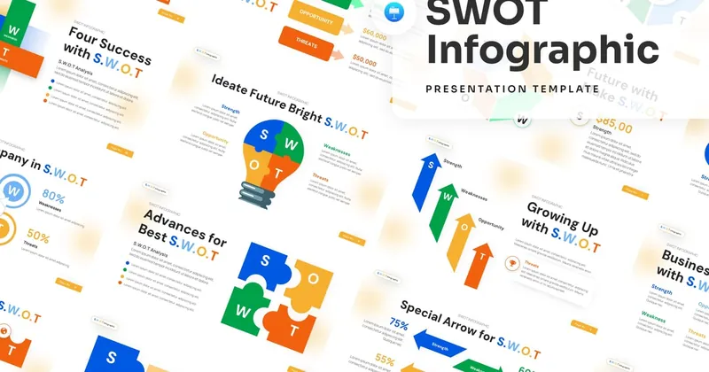 SWOT Infographic Keynote PowerPoint Template